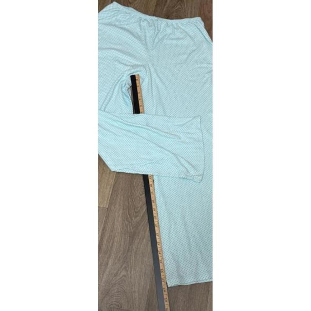Karen Neuburger Med Top. XL Bottoms PJ Set Lt Blue Polka Dots Long Sleeve - Picture 8 of 9